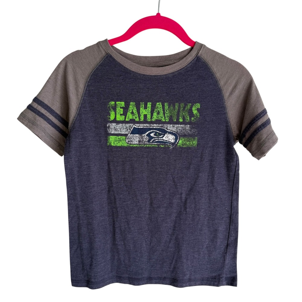 FANATICS NFL PRO LINE Blue and‎ Gray Youth Seahawks Tee, M
